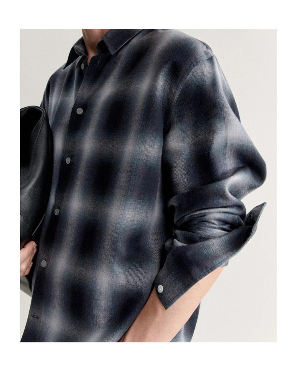 Maison Kitsuné Gray Gradient Check Casual Shirt for men