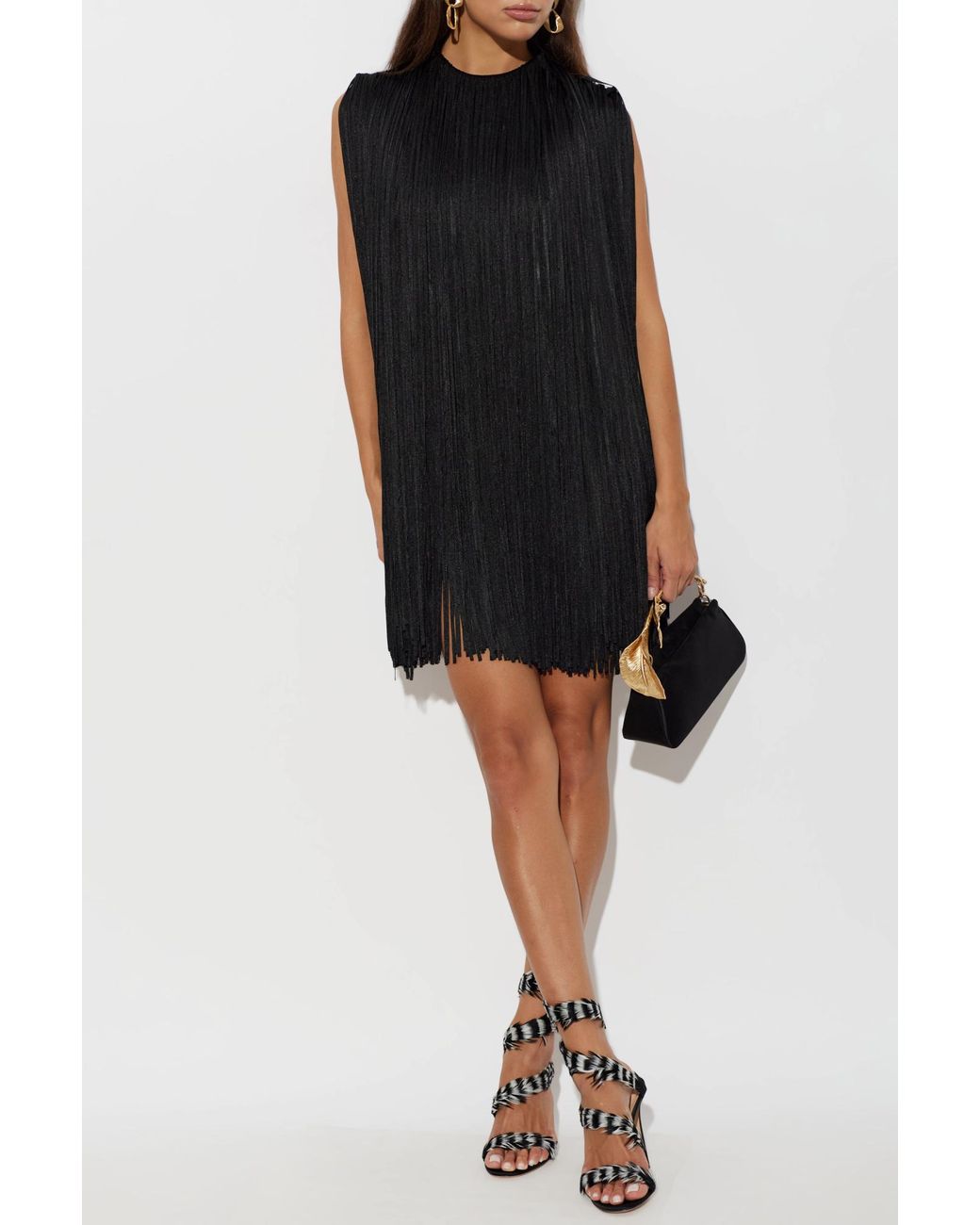 Gianvito Rossi Black Opera Feather-Trim Heeled Sandals