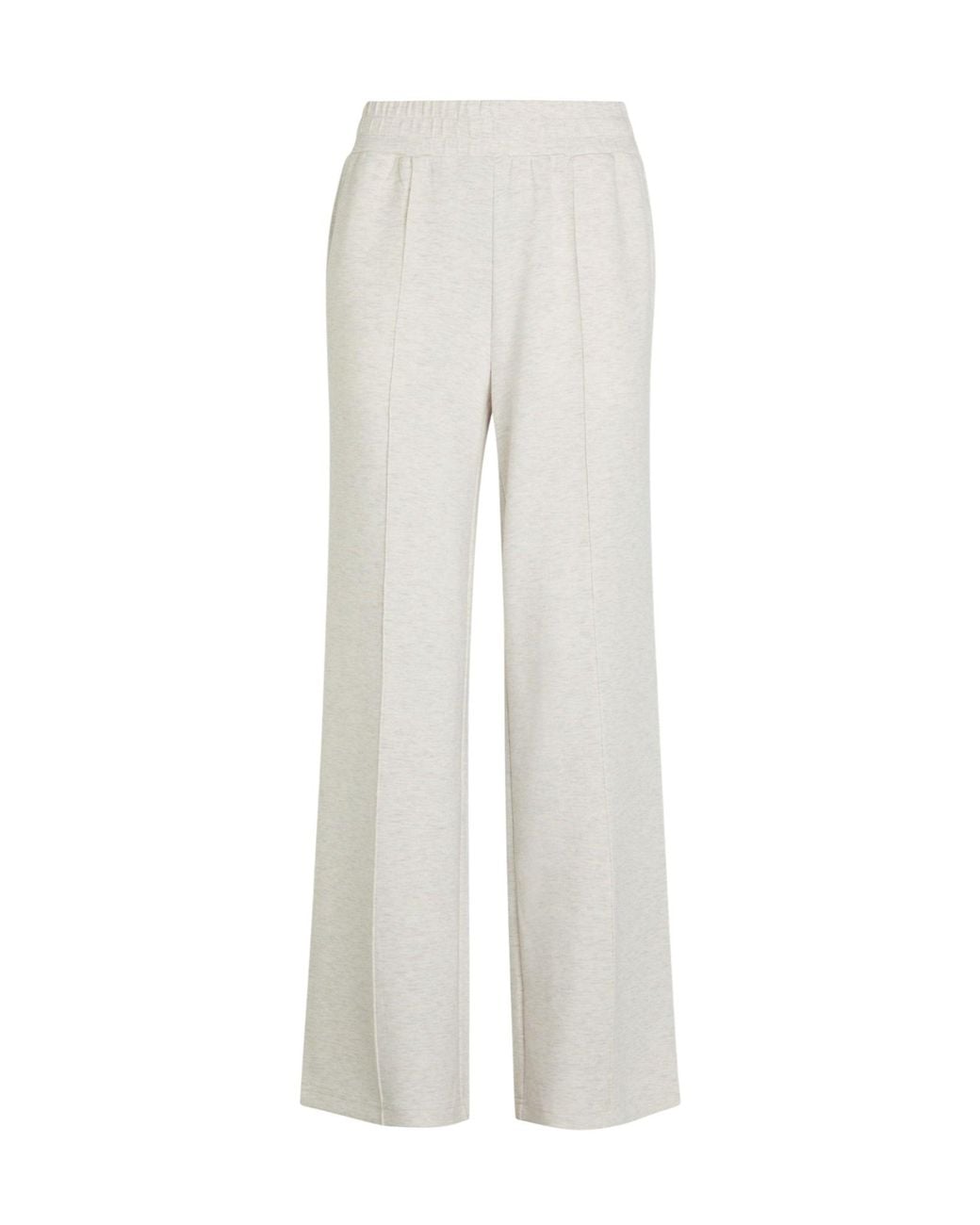 Varley White High-Waisted Wide-Leg Trousers