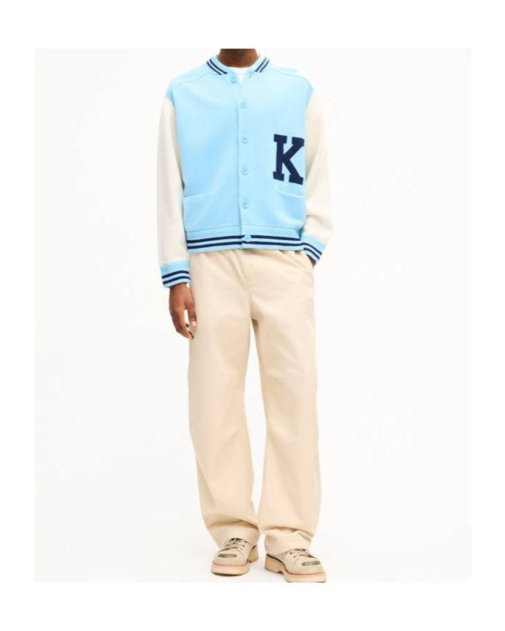KENZO Blue Varsity Cardigan for men