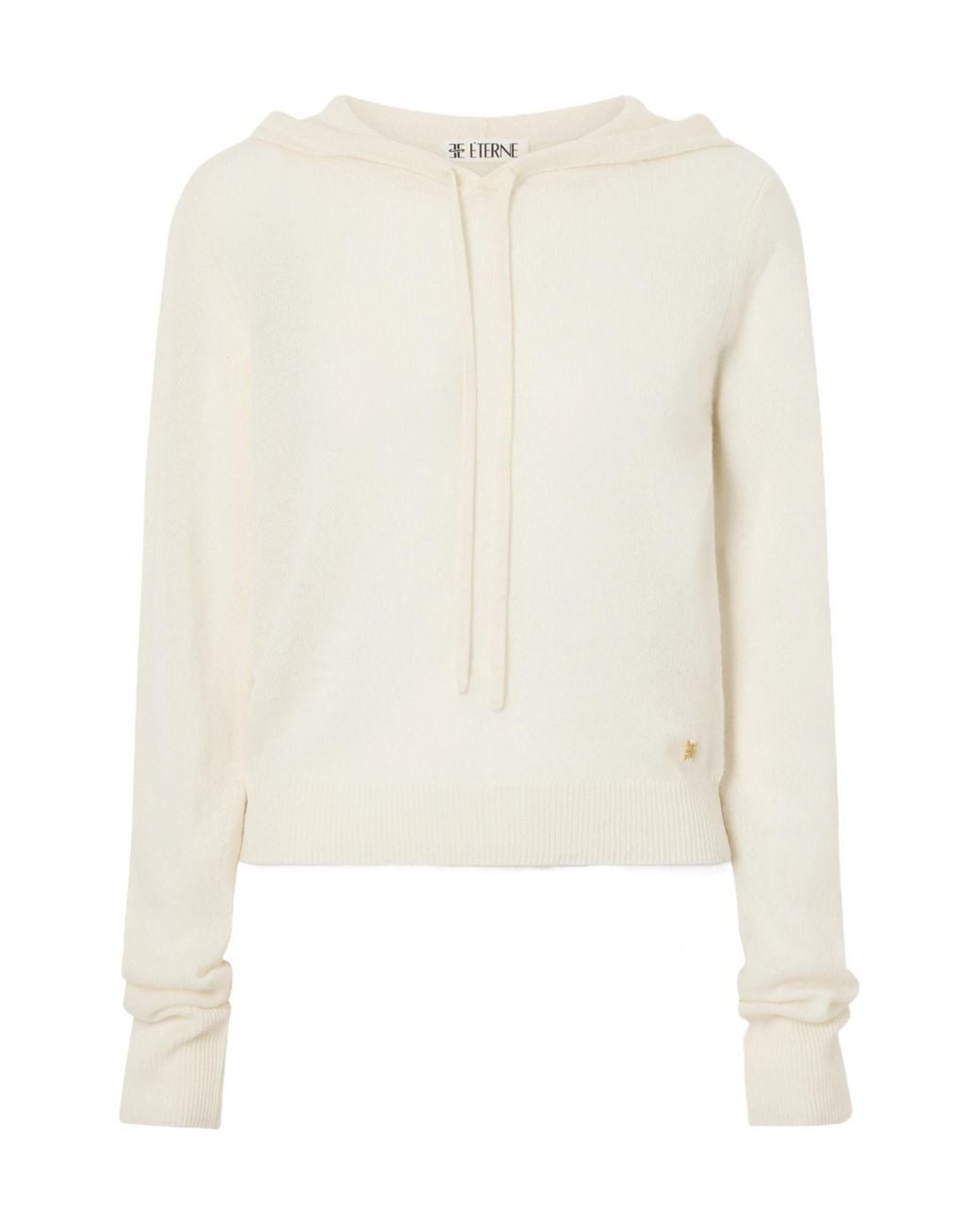 ÉTERNE White Embellished Cashmere Hoodie