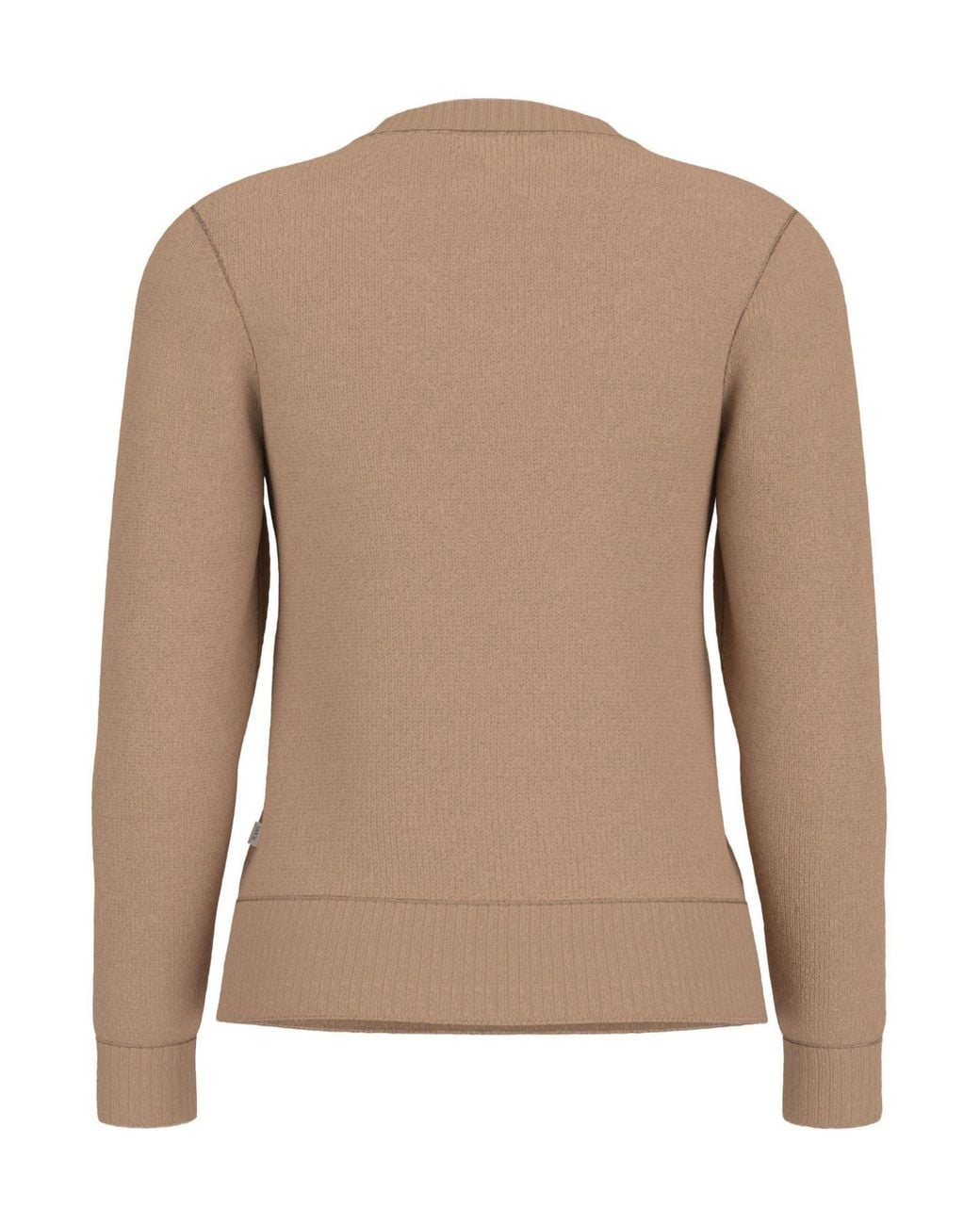 Guess Brown Intarsia Knitted Crew Neck Jumper