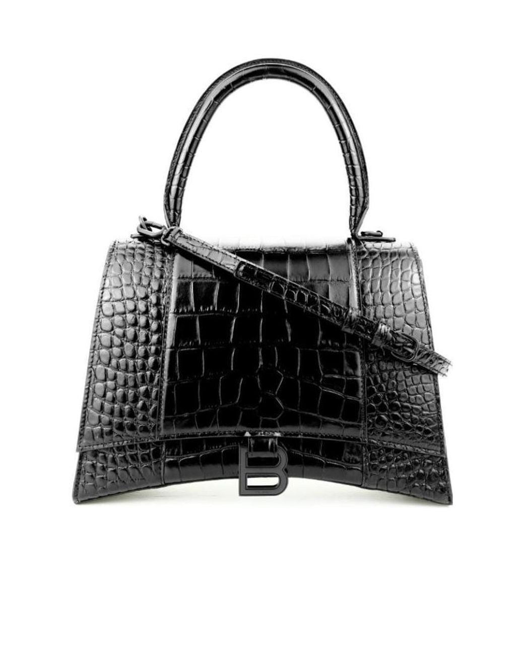 Balenciaga Black Medium Hourglass Top Handle Bag