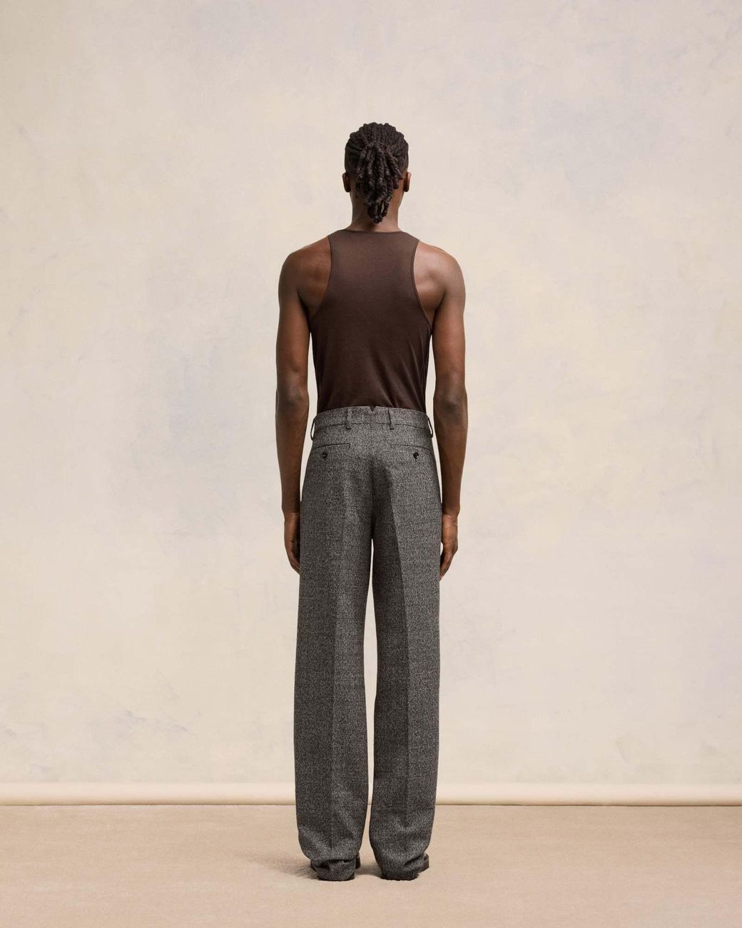 AMI Gray Straight-Leg Tailored Trousers for men