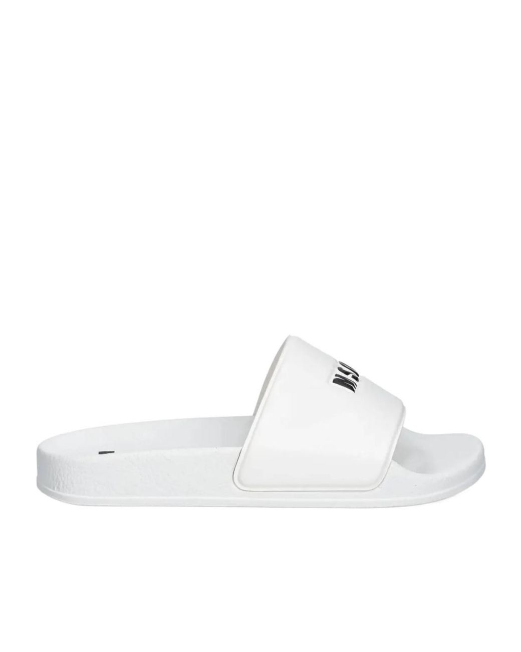 MSGM White Logo-Embossed Slides