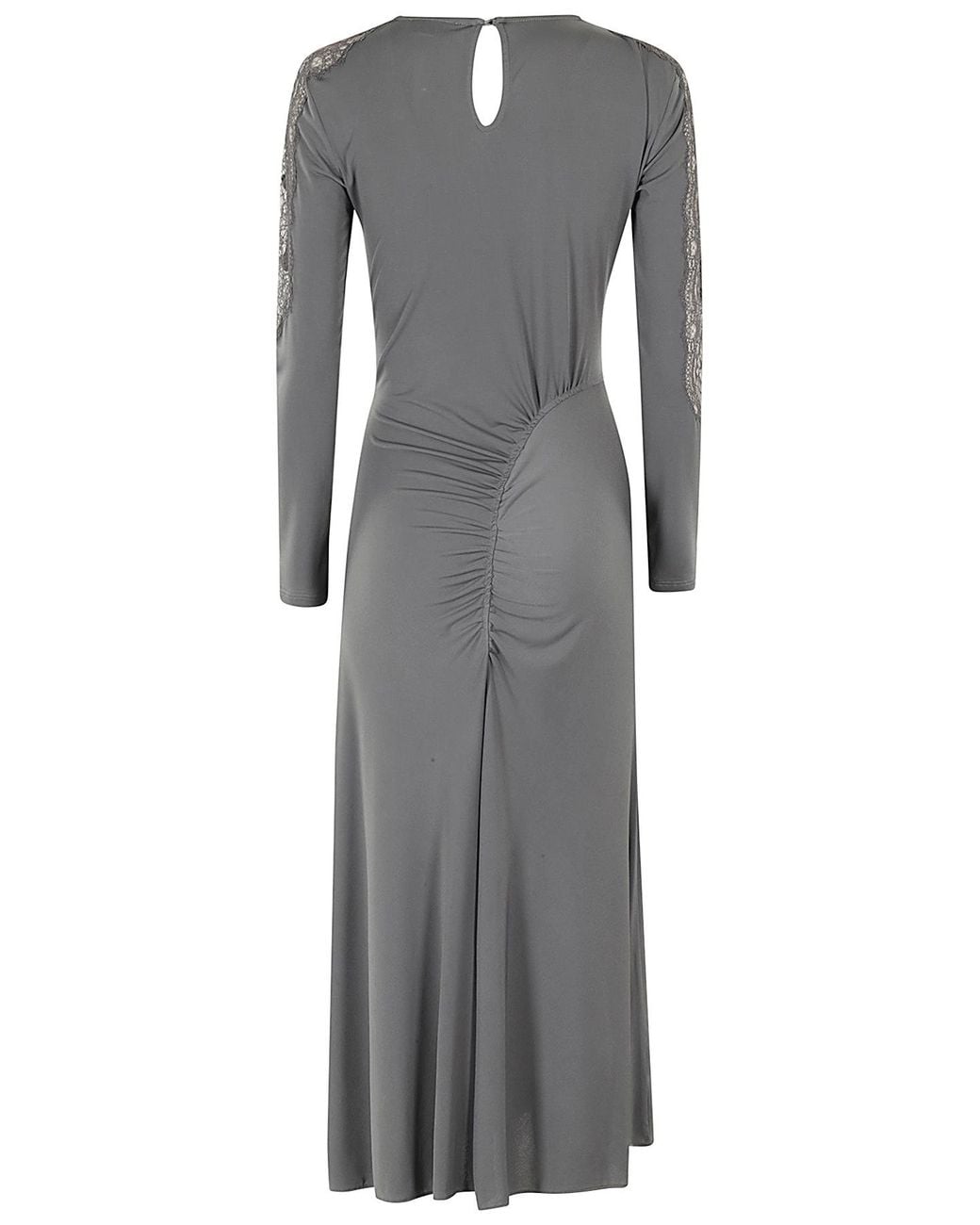 ERMANNO FIRENZE Gray Ruched Midi Dress