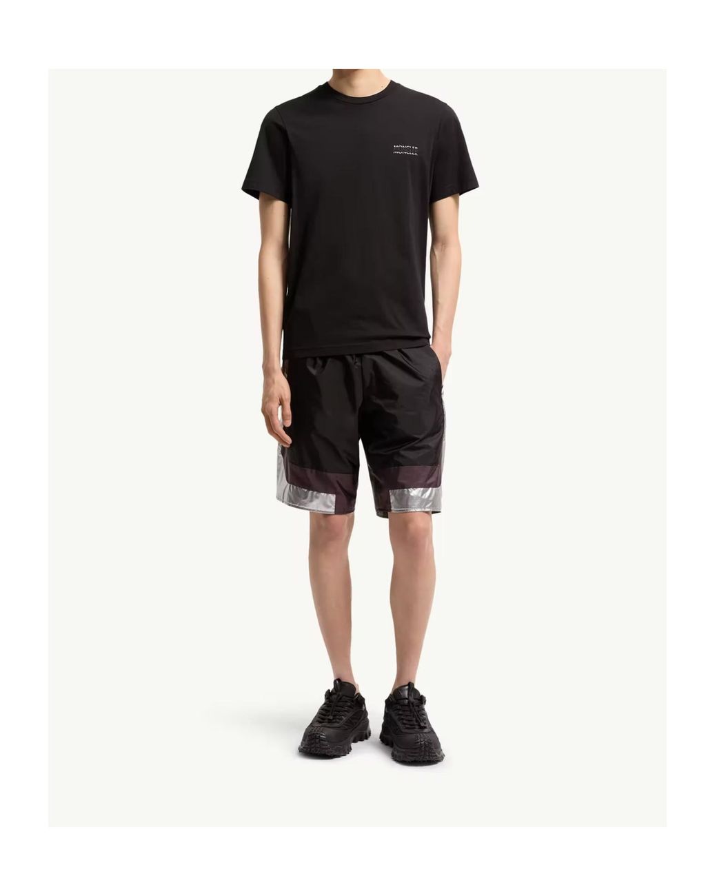 Moncler Black Logo Patch Crewneck T-Shirt for men