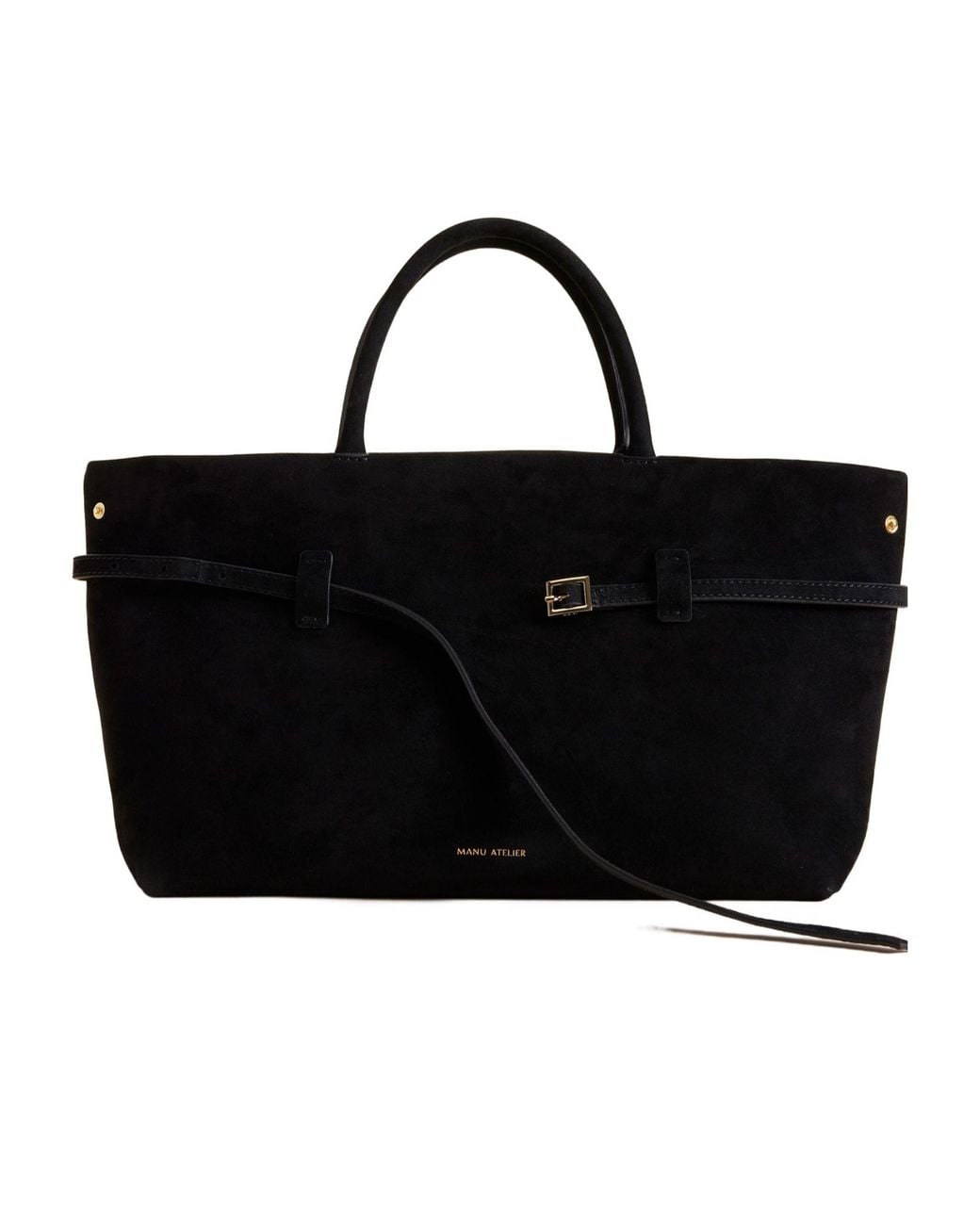 MANU Atelier Black Buckle Detailed Top Handle Bag
