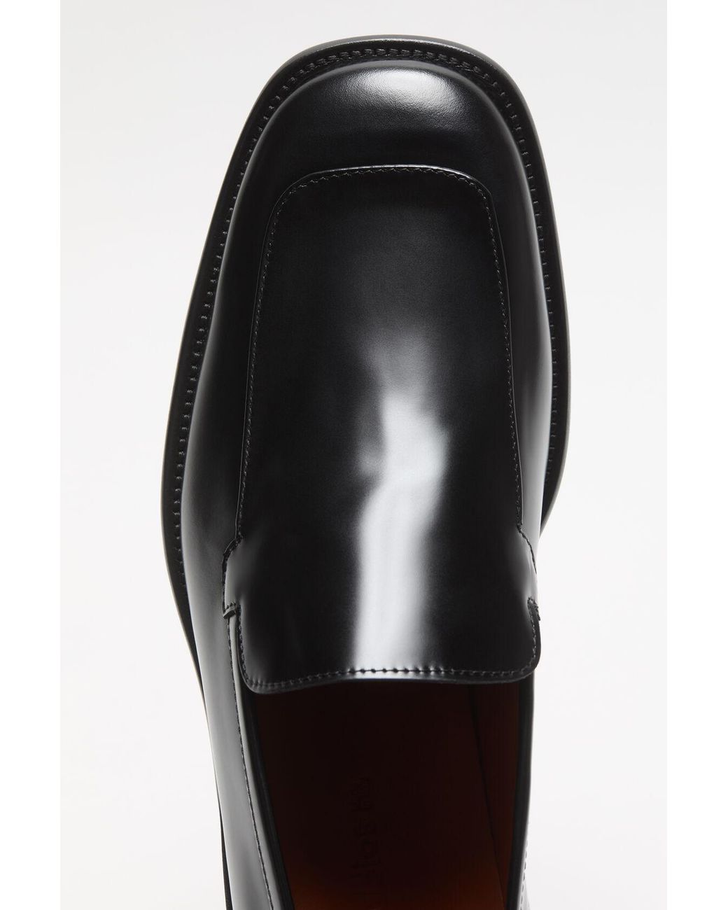 Acne Black Square-Toe Leather Loafers for men