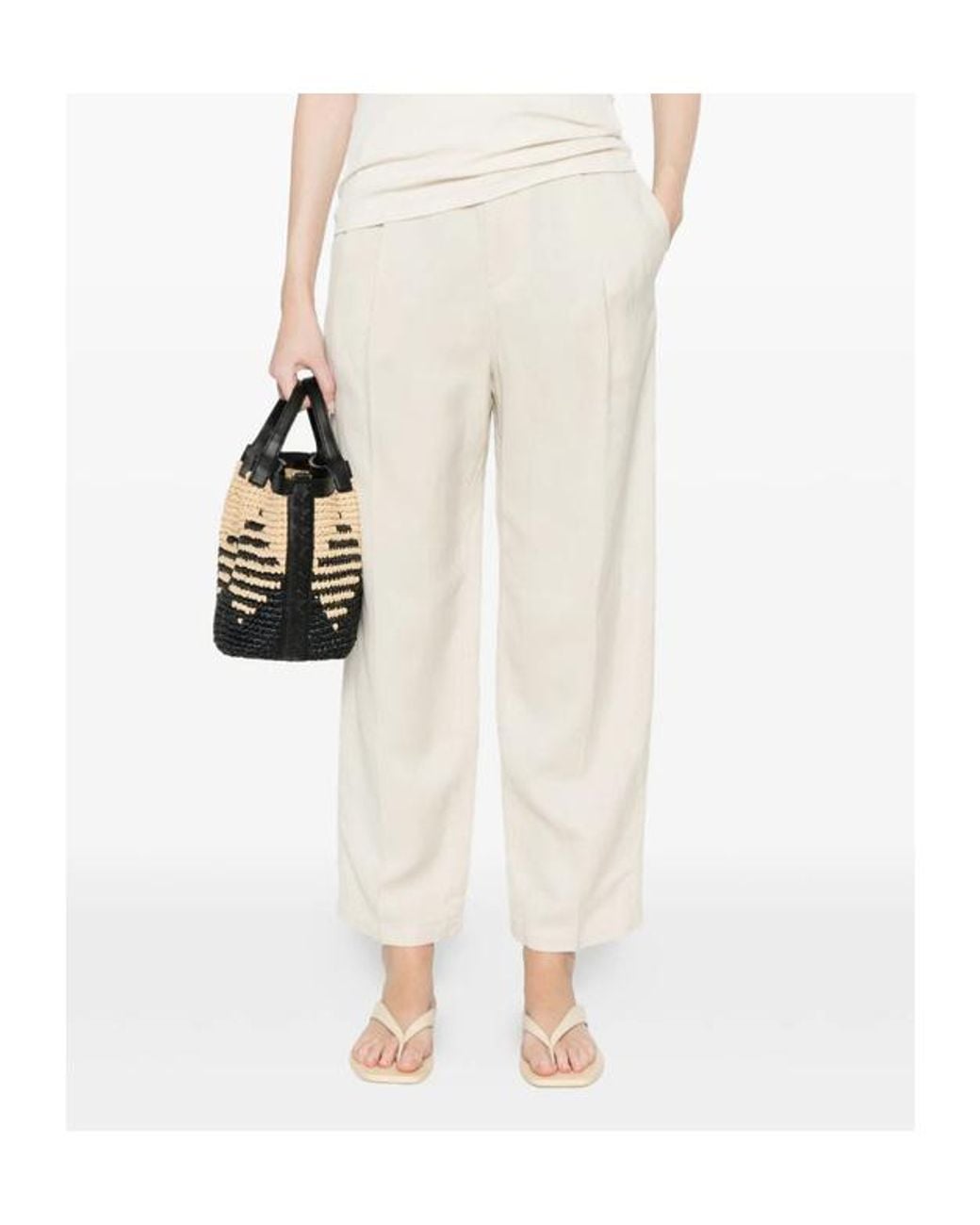 Barena White Button-Up Casual Pants