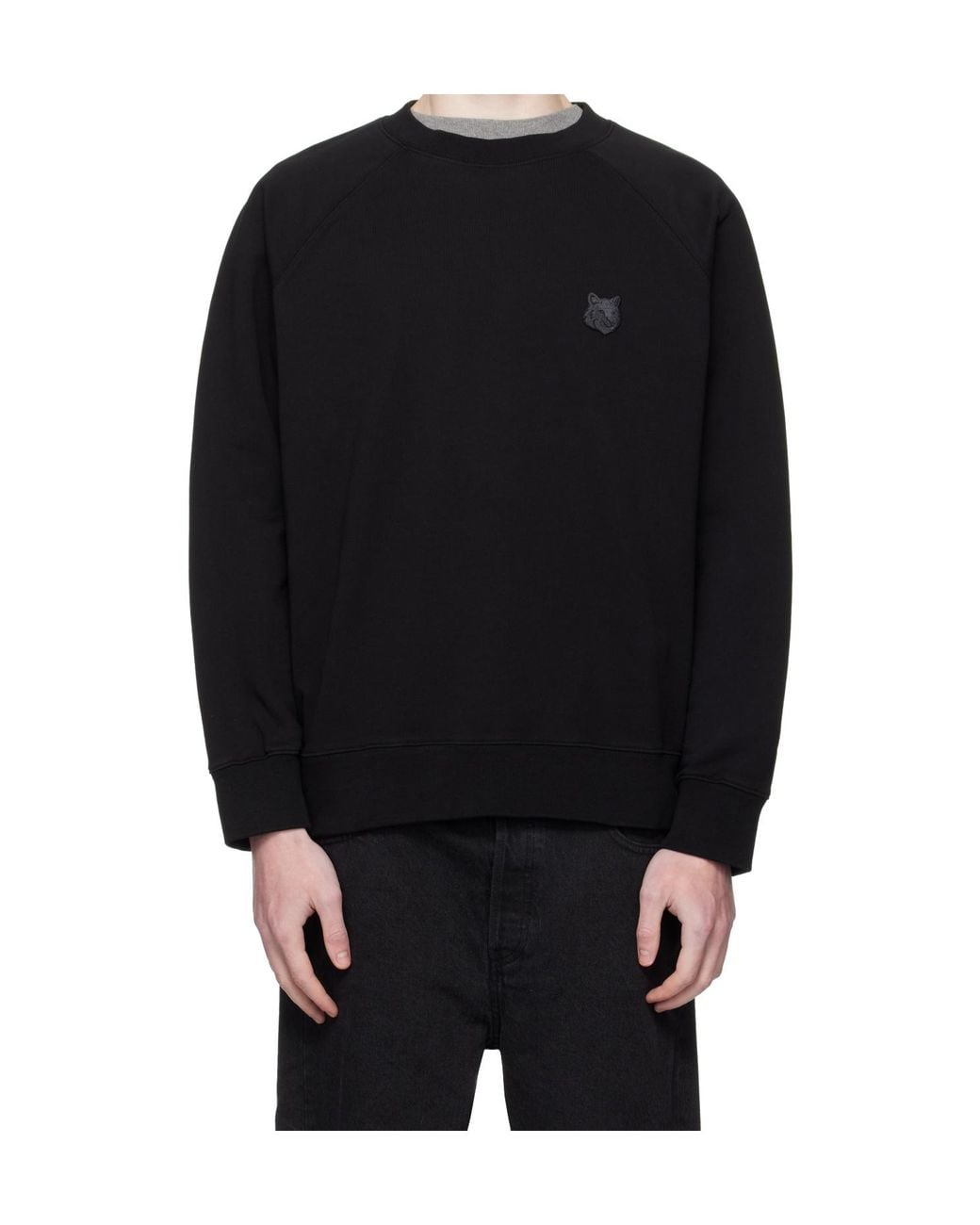 Maison Kitsuné Black Bold Fox Head Patch Sweatshirt for men