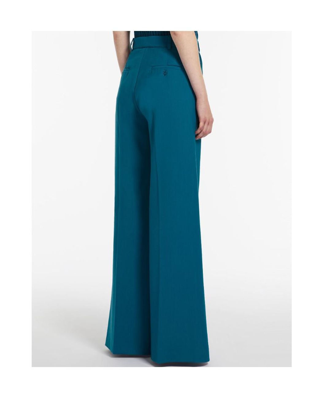 Weekend by Maxmara Blue Horn Woolen Trousers