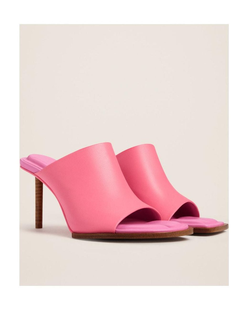 Jacquemus Pink Asymmetrical Geometric Mules