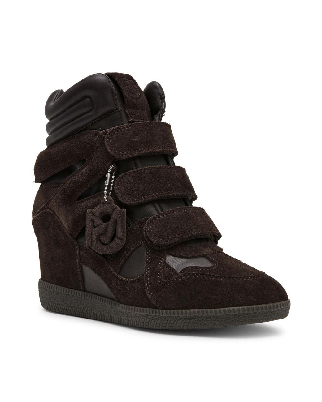 Steve Madden Black Mavis Suede Wedge Trainers