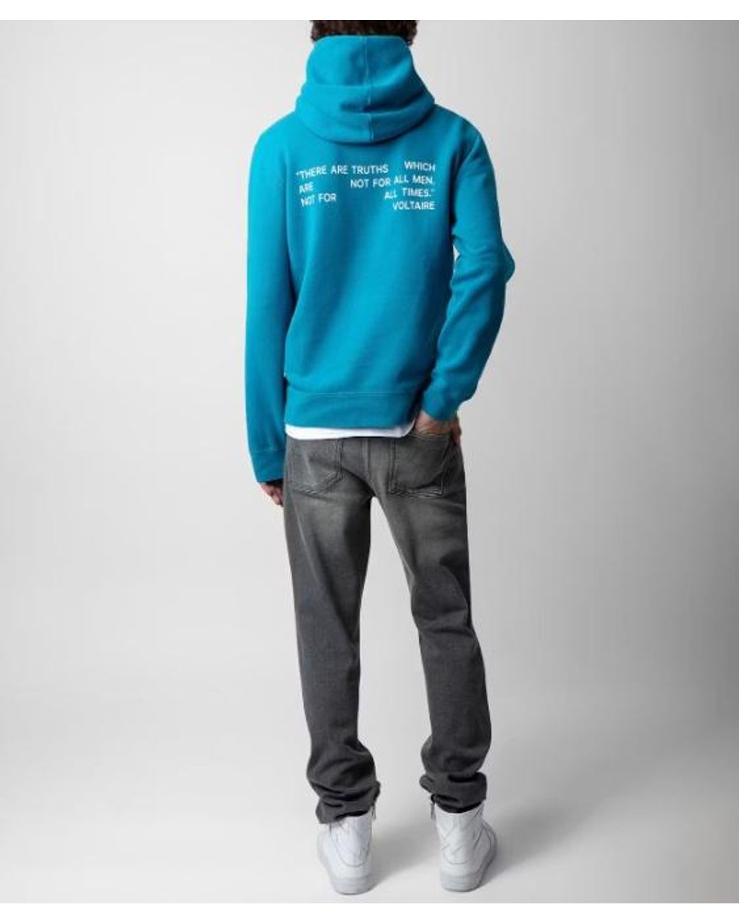 Zadig & Voltaire Blue Sanchi Photograph-Print Cotton Hoodie for men