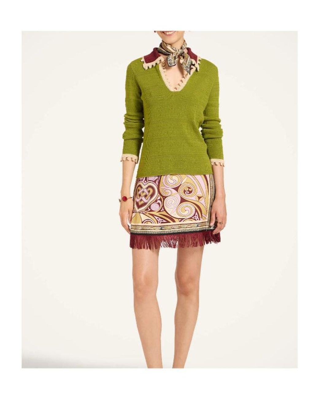 LaDoubleJ Green Picket Polo Jumper