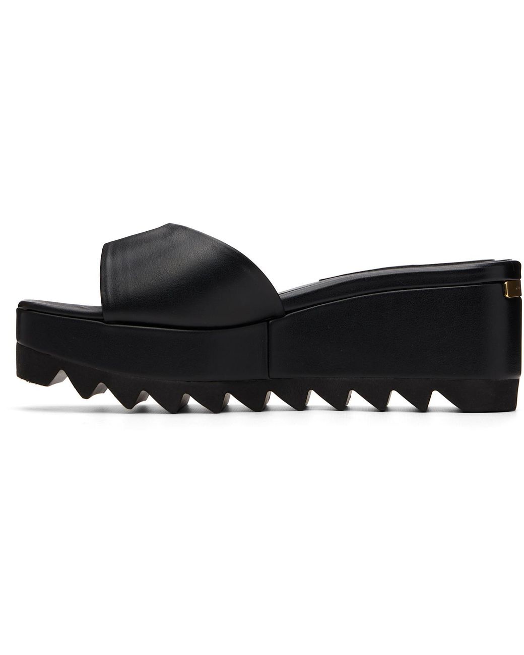 Stella McCartney Black Sneak-Elyse Wedge Sandals
