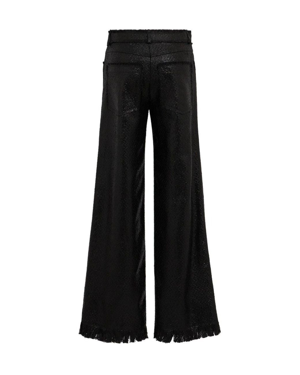 GIUSEPPE DI MORABITO Black Floral-Button Casual Trousers