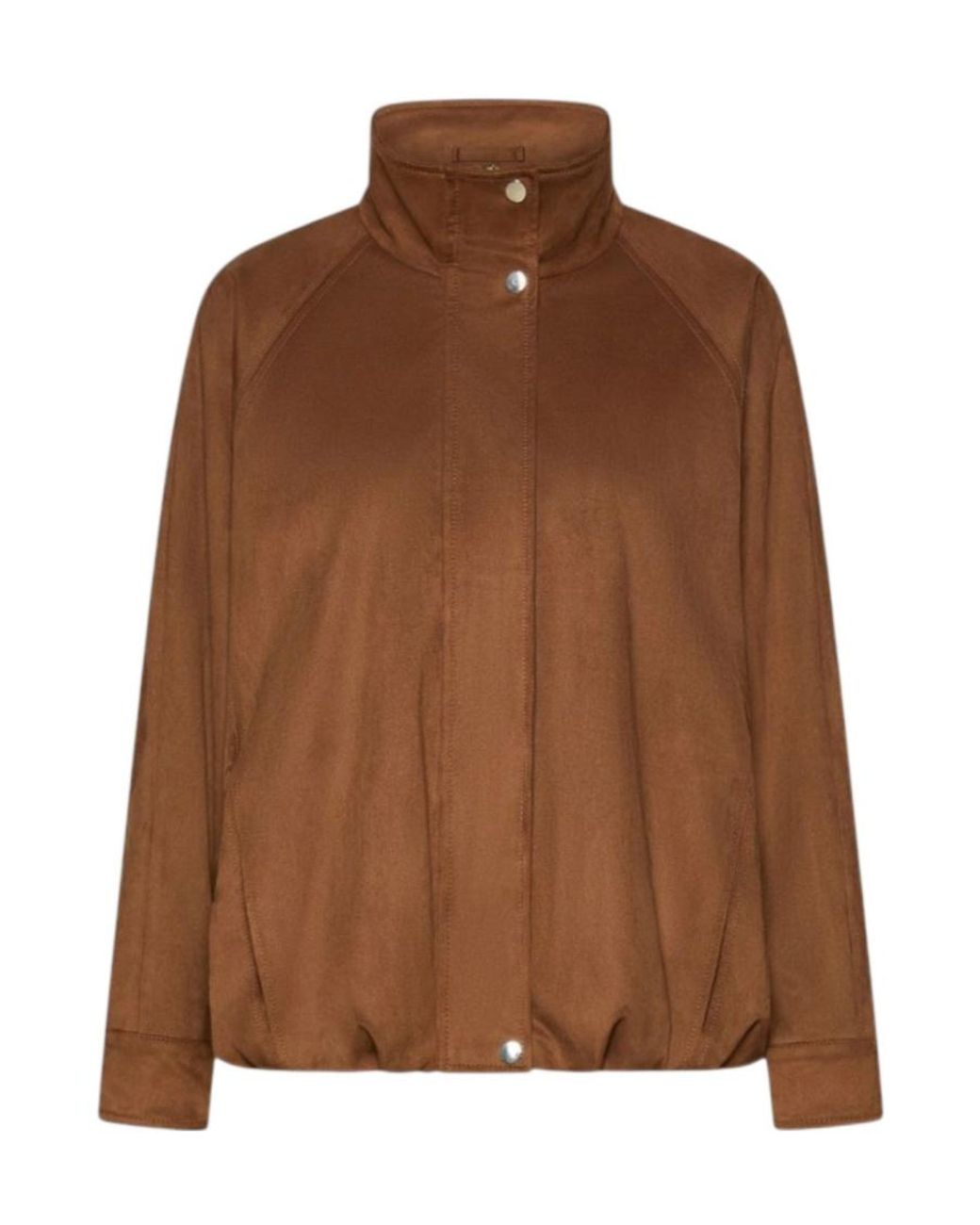 Marella Brown Long-Sleeve Casual Zip-Up Jacket