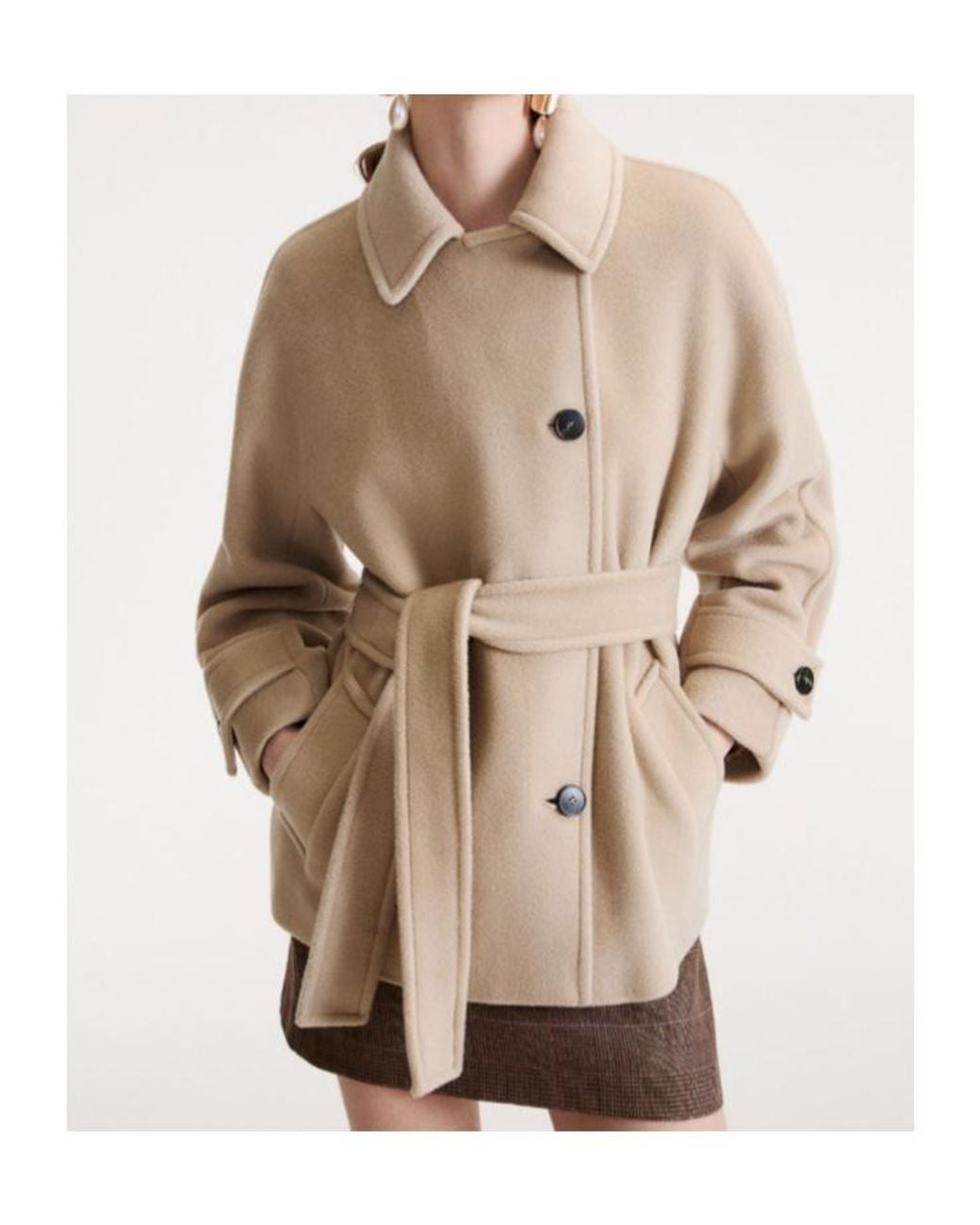 Marella Natural Beaver Kimono Jacket
