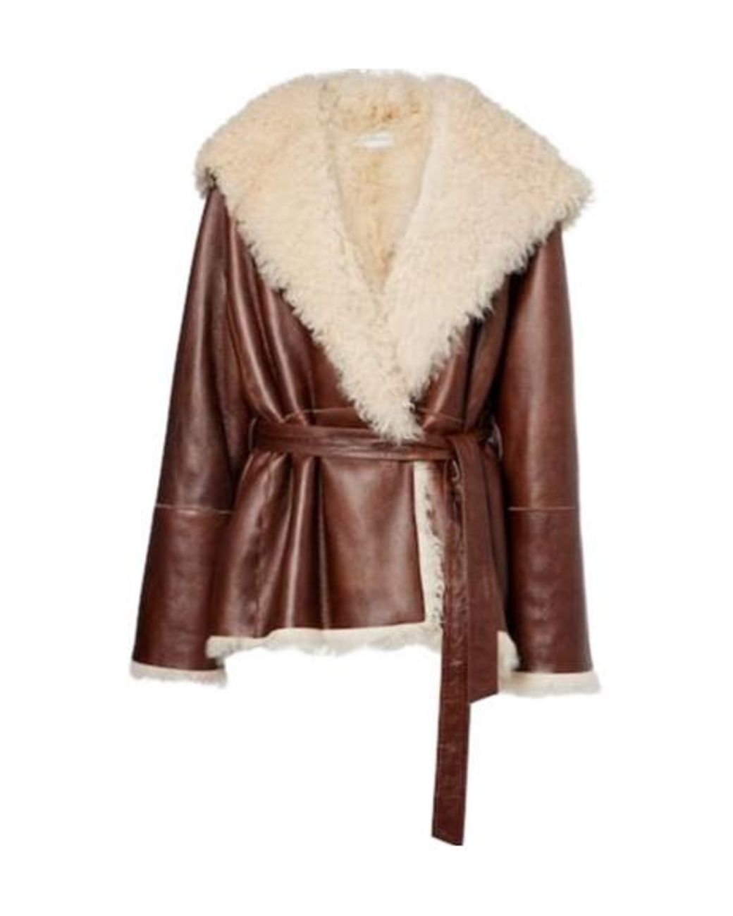 Magda Butrym Brown Long-Sleeved Leather Jacket