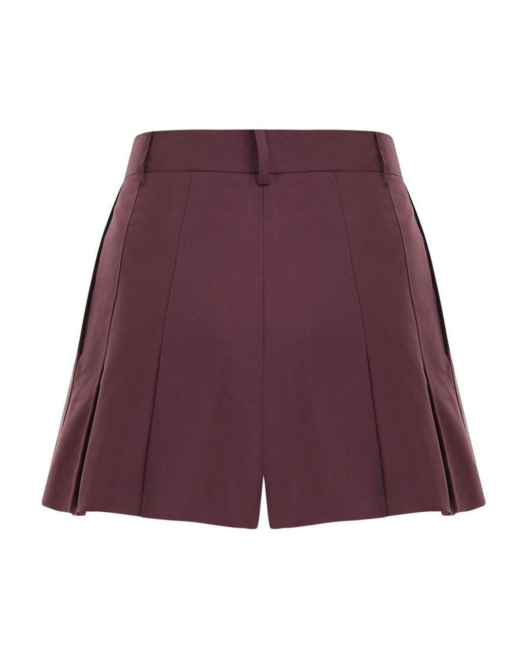 Valentino Purple Pleated Wide-Leg Shorts