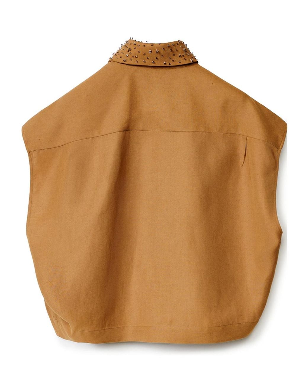 Fabiana Filippi Brown Beaded Twill Shirt