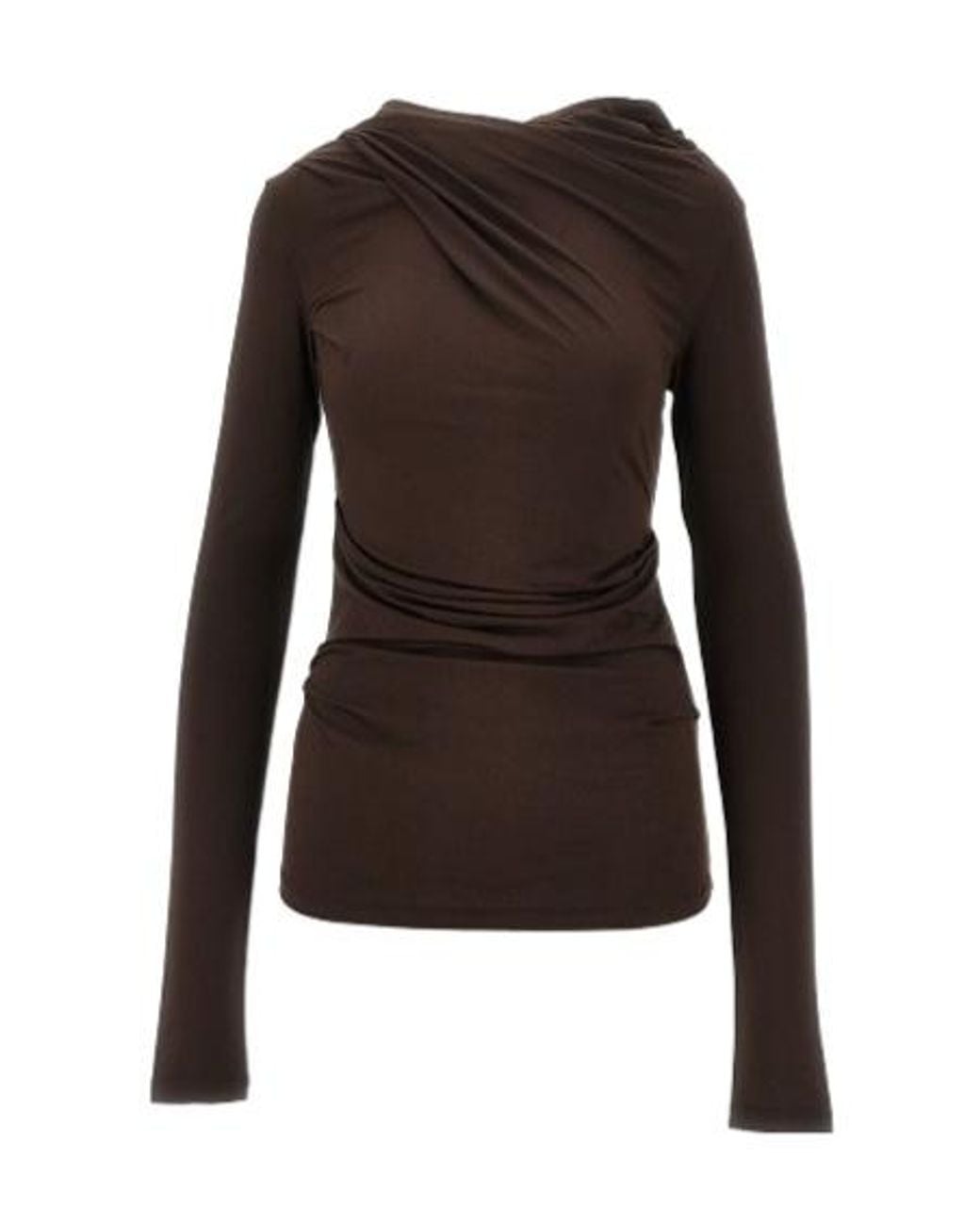 Entire studios Brown Draped Long-Sleeve Top