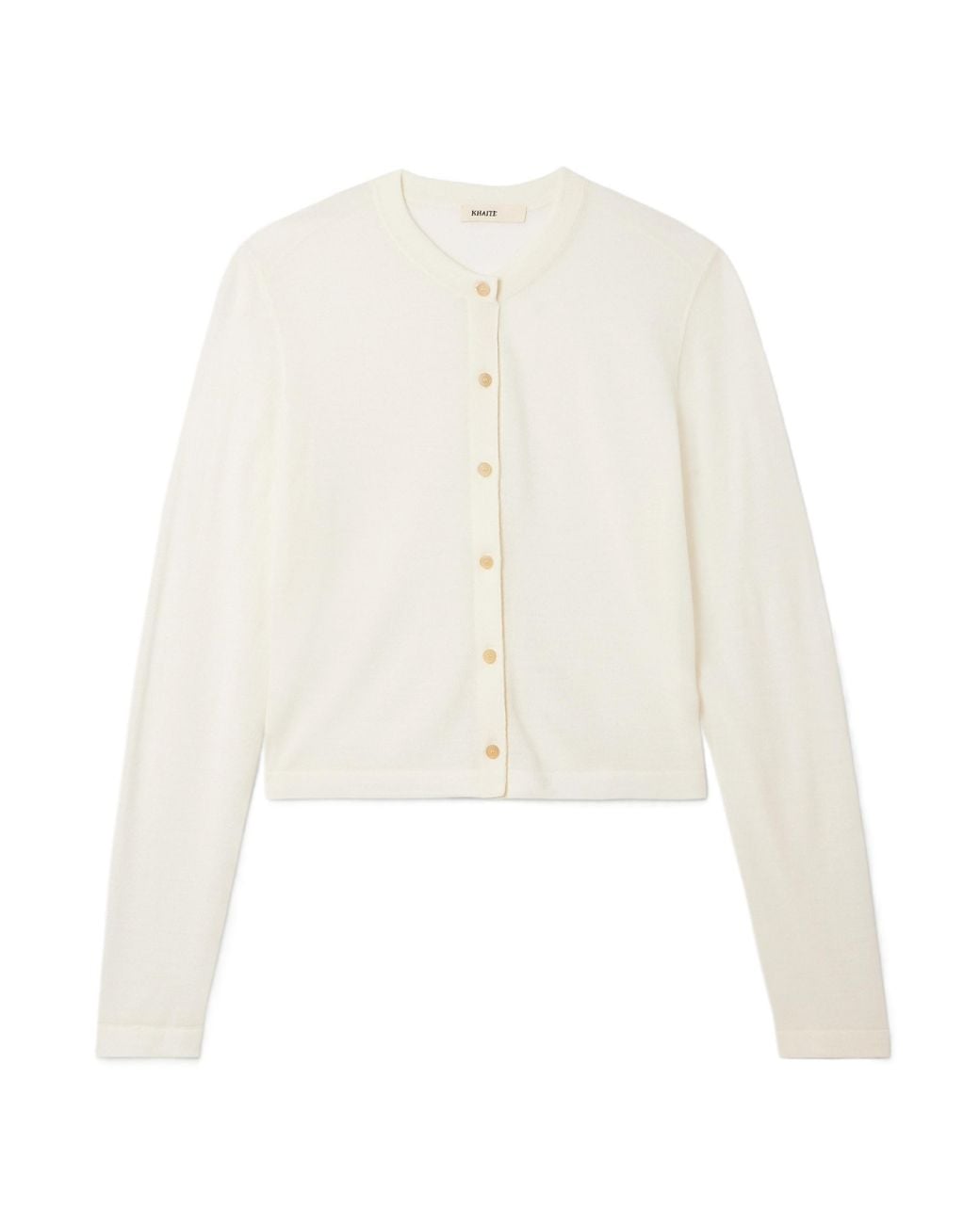 Khaite White Long-Sleeved Knitted Shirt