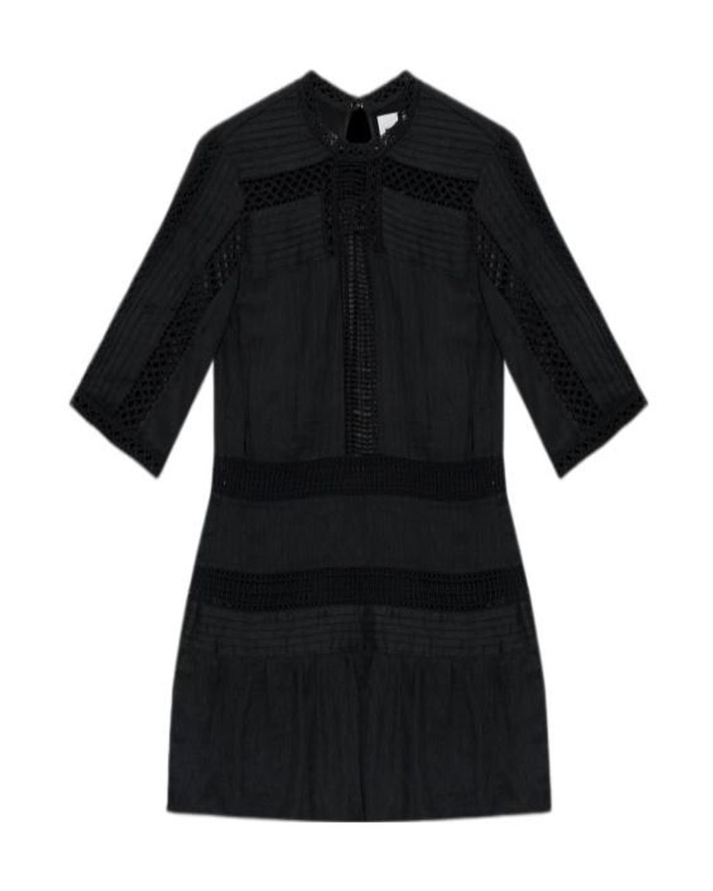 Isabel Marant Black Isabel Marant Étoile Paige Lace-Trim Mini Dress