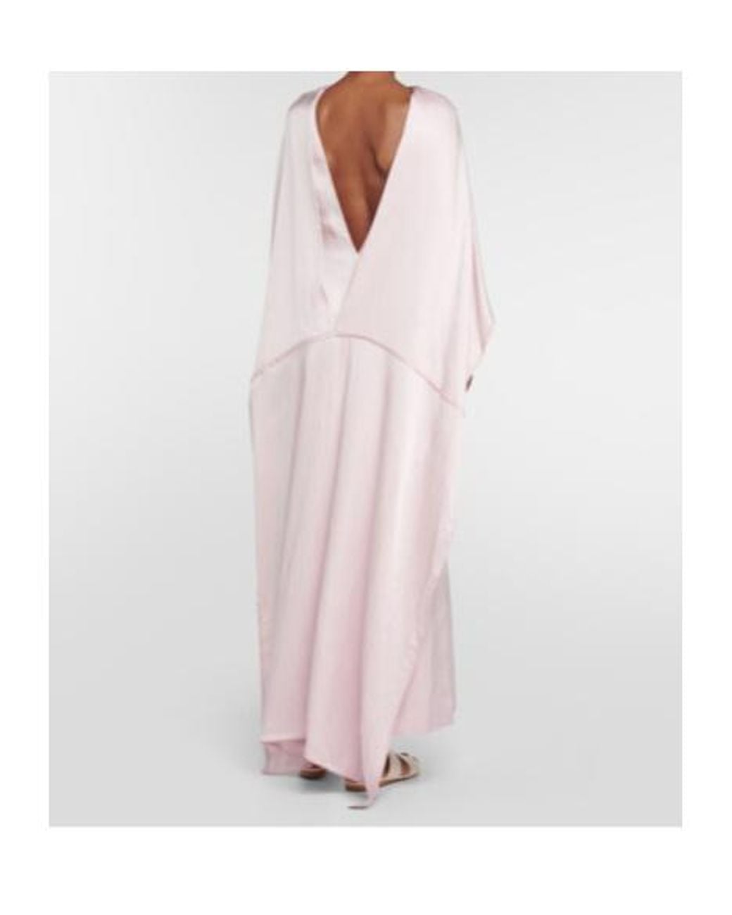 Gabriela Hearst Pink A Satin Shawl-Style Dress
