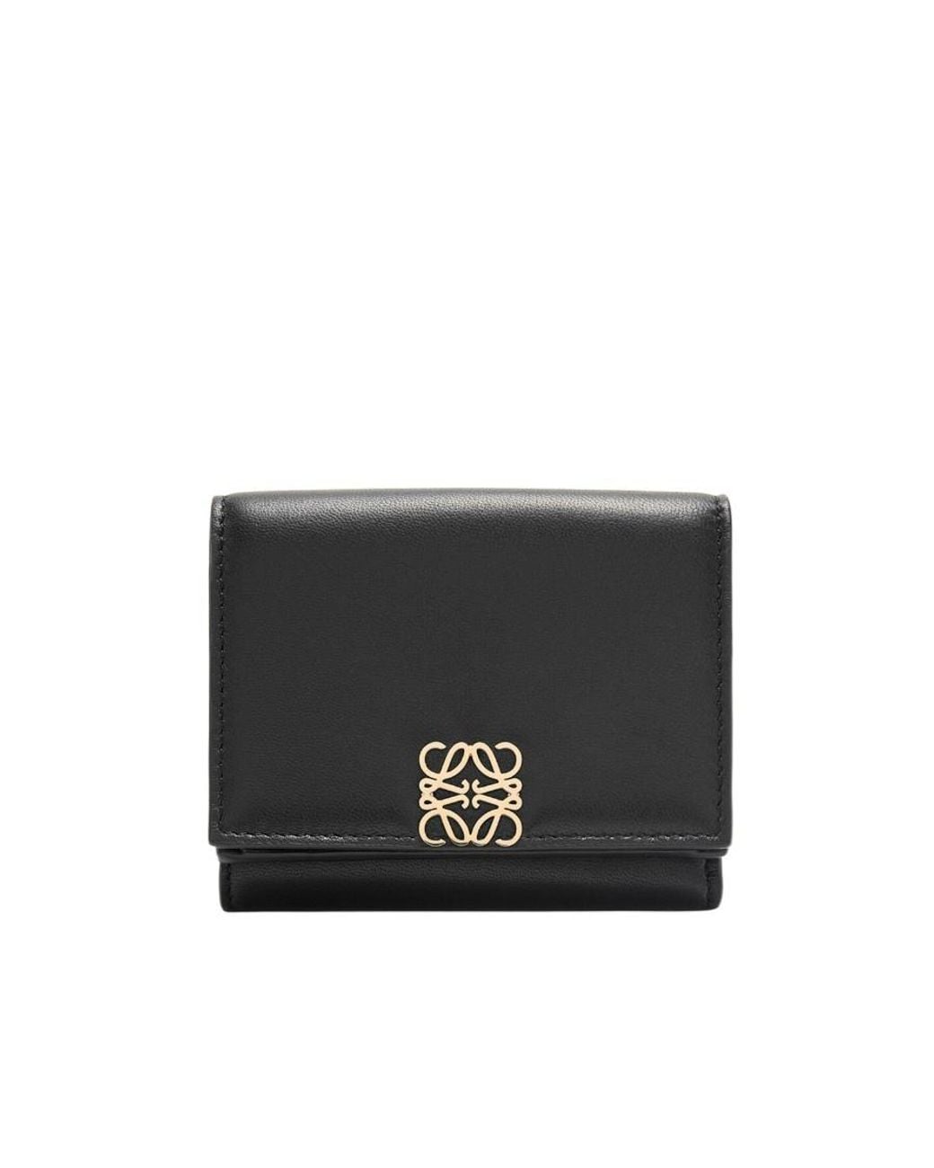 Loewe Black Puffer Anagram Trifold Wallet