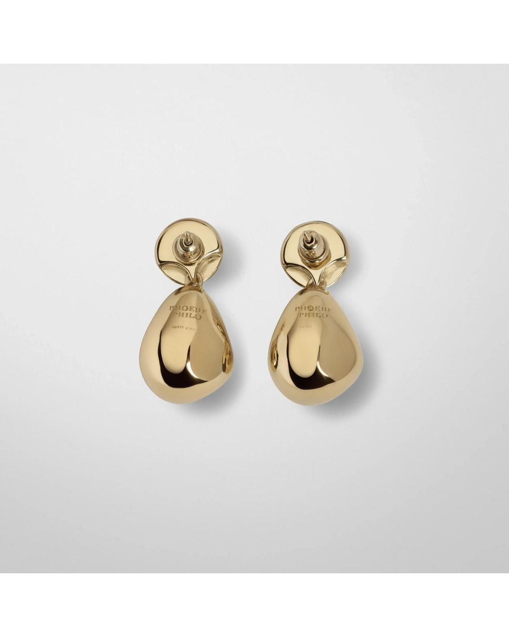 Phoebe Philo Metallic Double Ball Earrings