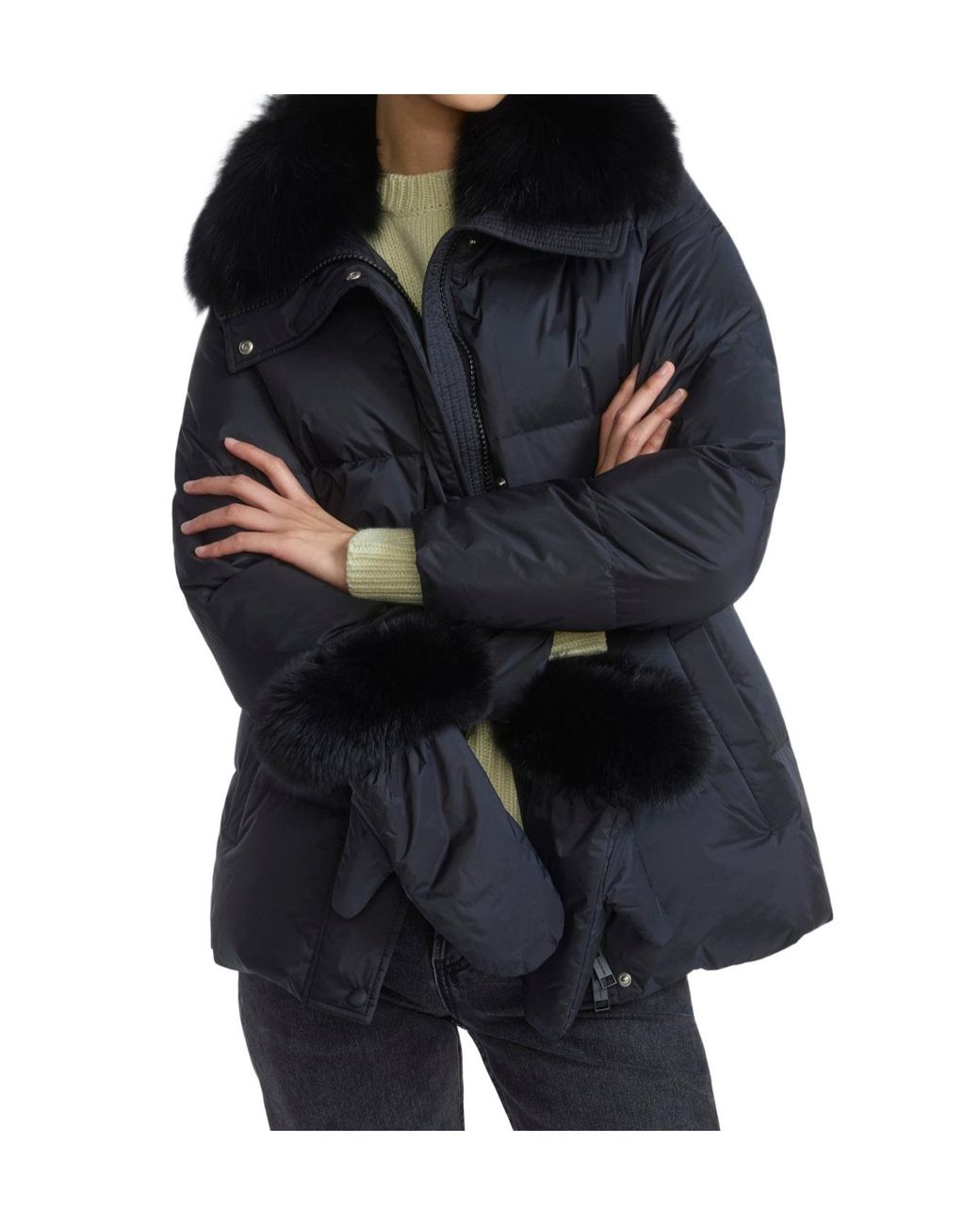 Yves Salomon Black Down Jacket