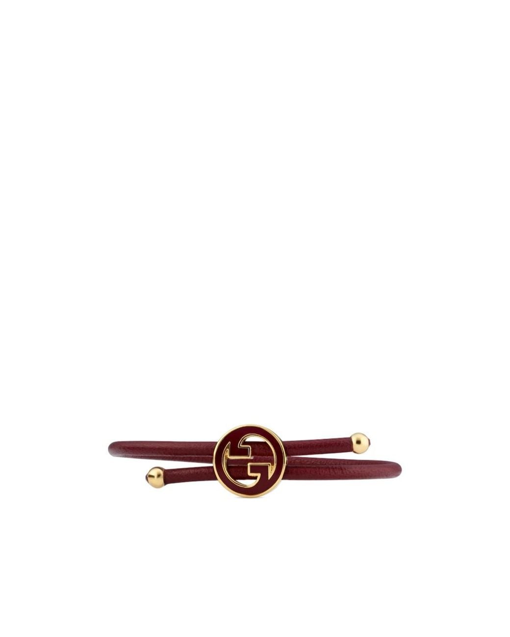 Gucci White Bracelet With Enamel Round Interlocking G