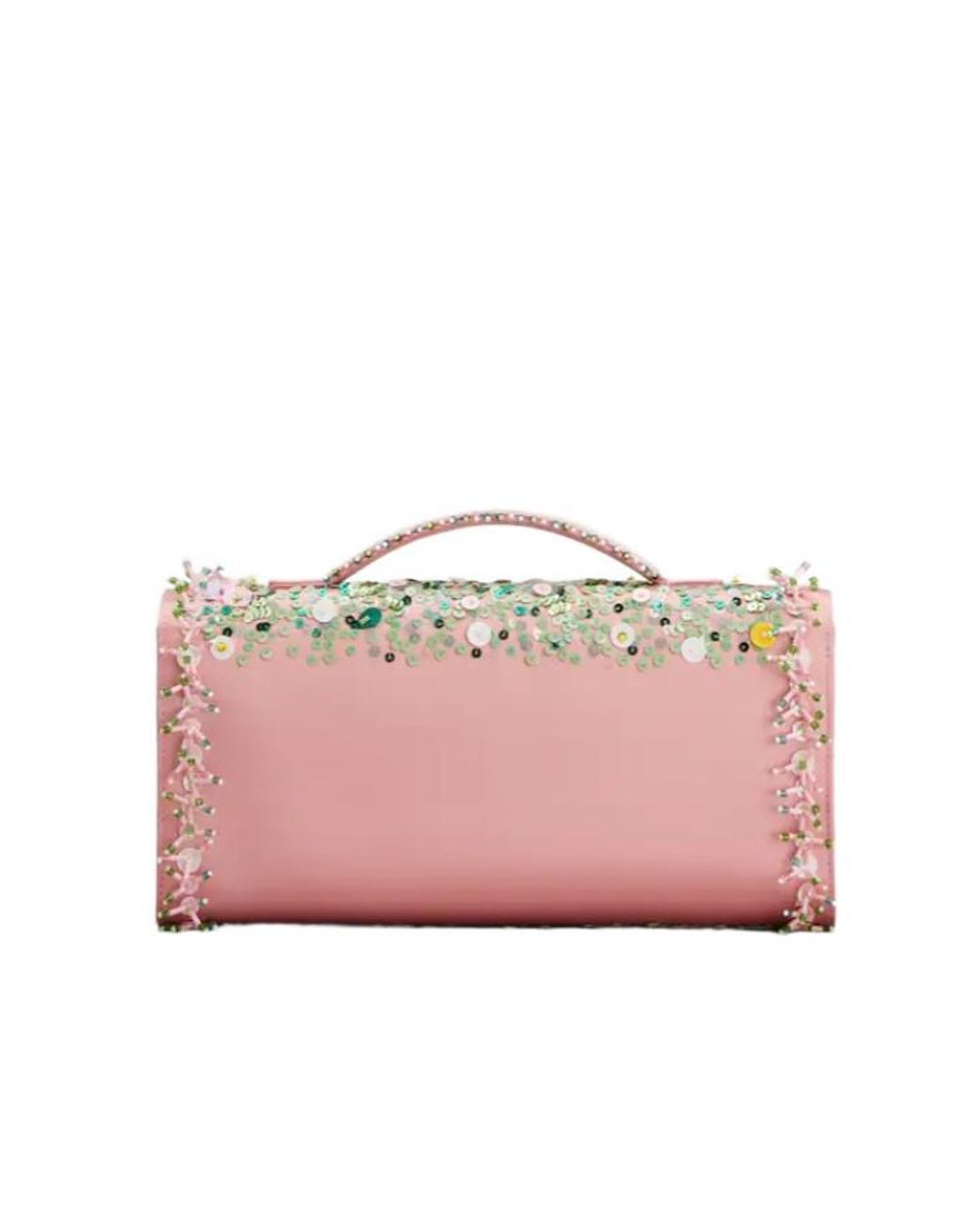 Roger Vivier Belle Vivier Sequin-Embellished Clutch Bag in Pink