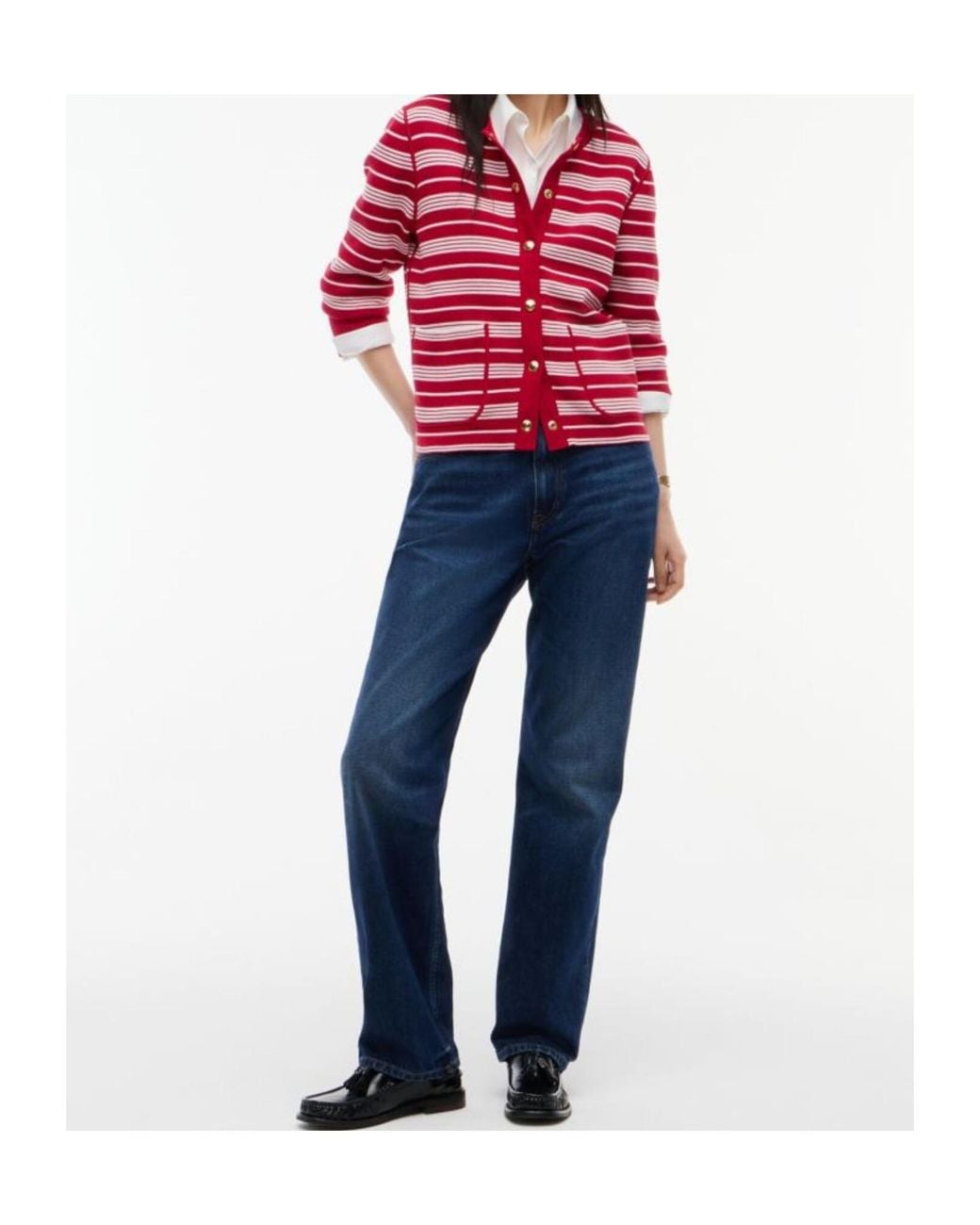 Tommy Hilfiger Red Reversible Horizontal-Stripe Cardigan