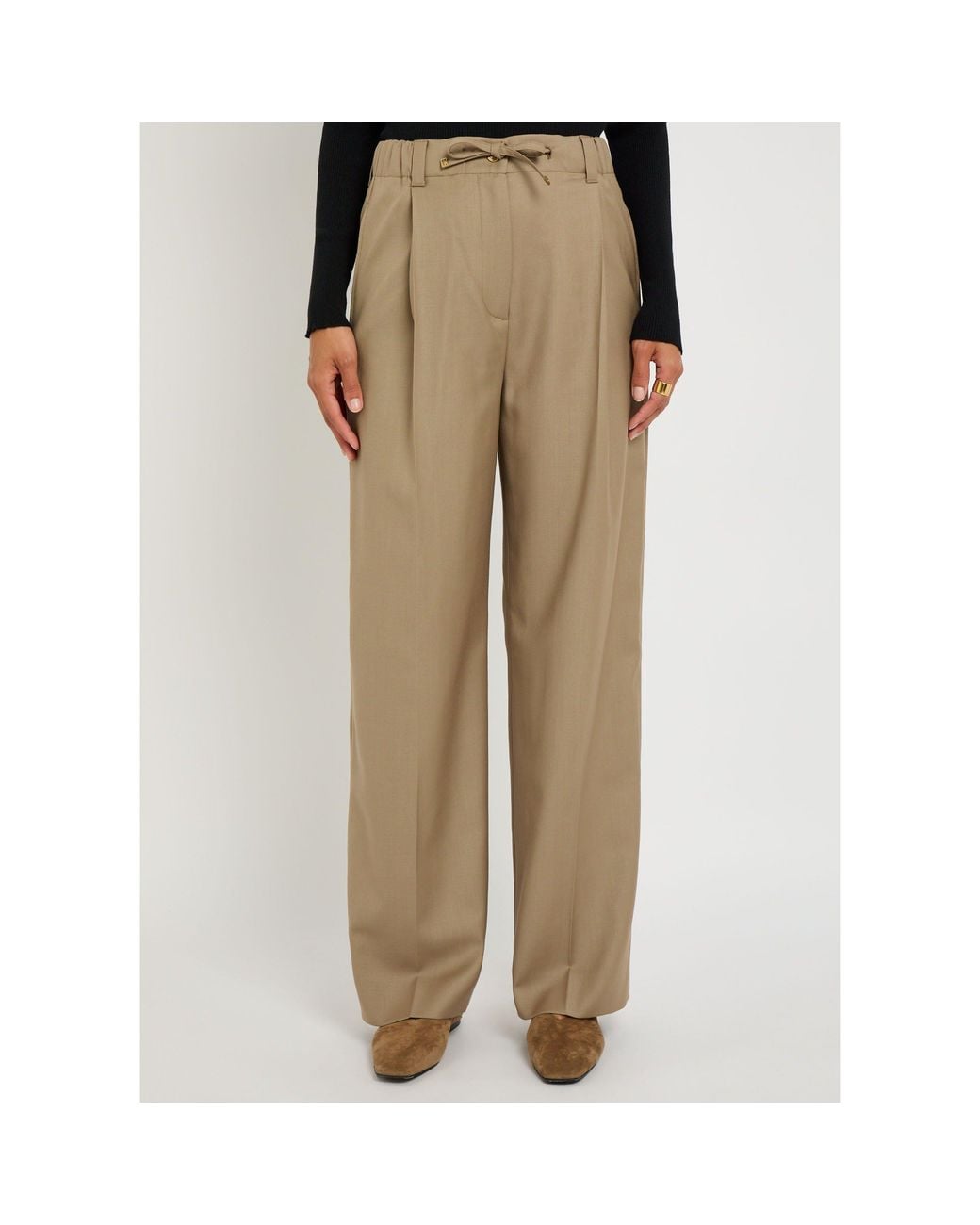Moncler Natural Simple Wool Pants