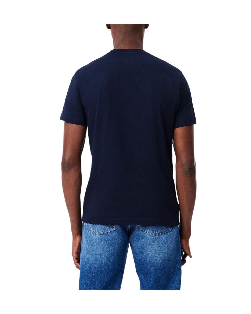 Lacoste Blue Cotton Shortsleeve Tshirt for men