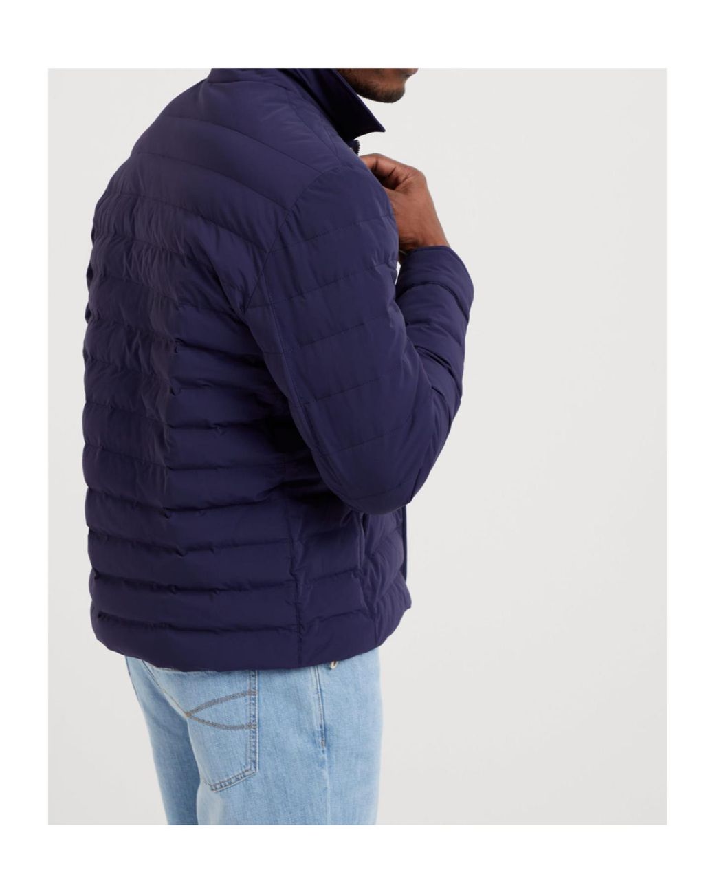 Brunello Cucinelli Blue Quilted Jacket for men