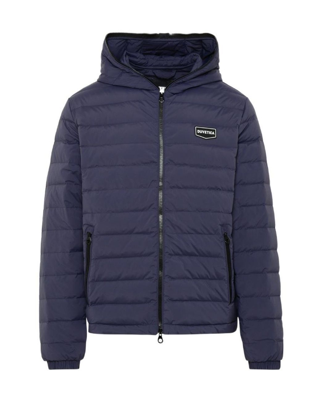 Duvetica Blue Logo-Patch Padded Coat for men