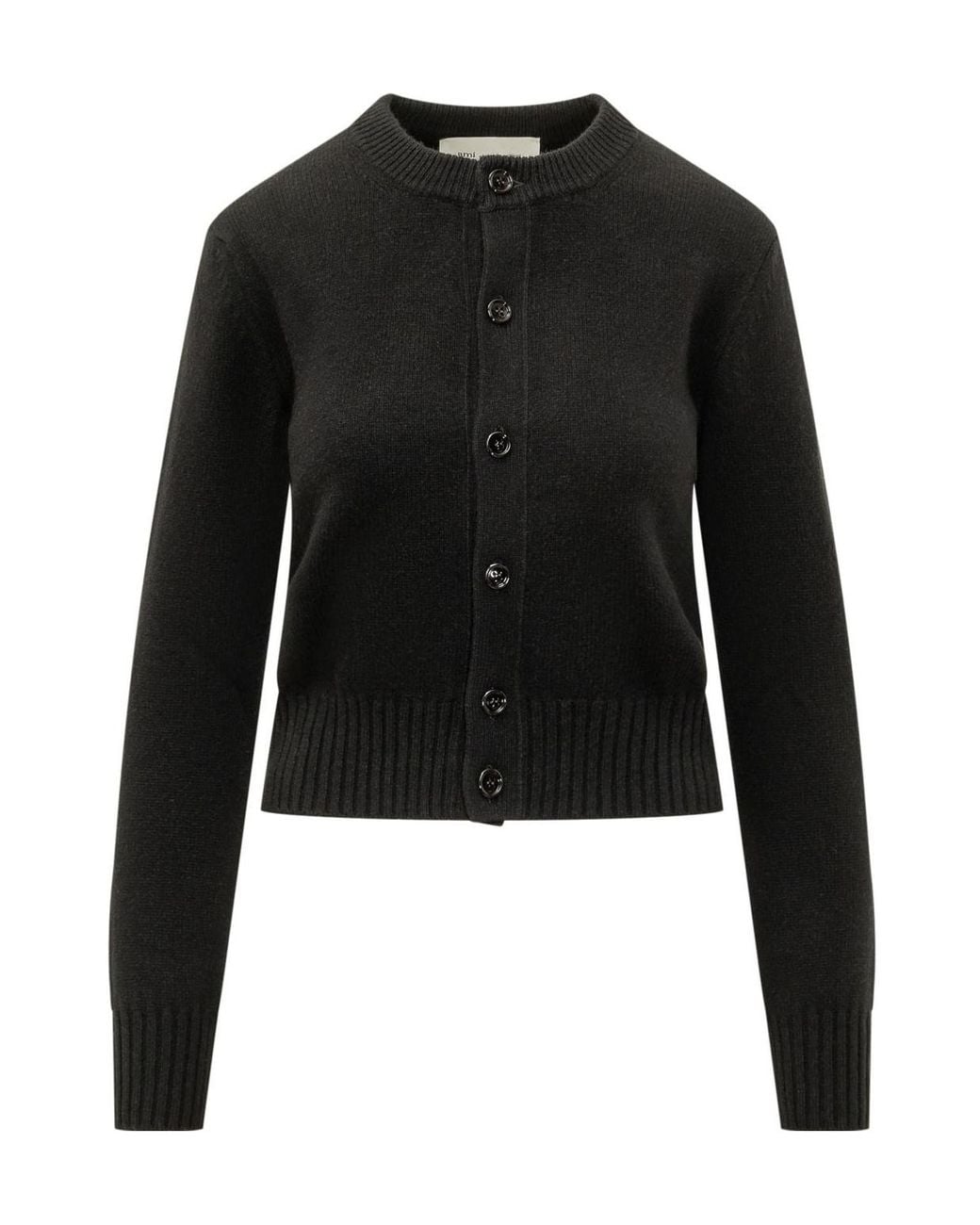 AMI Black Ami Knitted Buttoned Cardigan