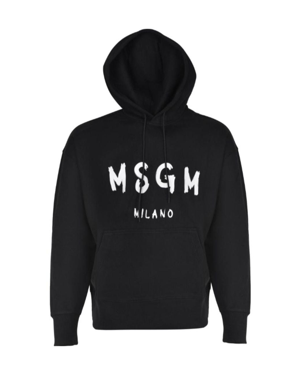 MSGM Blue Logo-Print Drawstring Hoodie for men