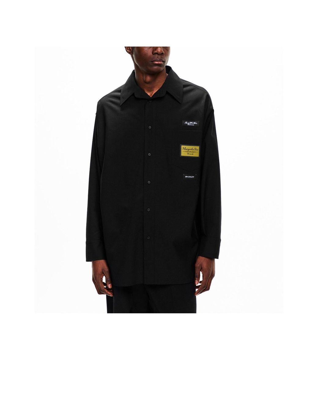 MM6 by Maison Margiela Black Classic Long Sleeve Shirt for men