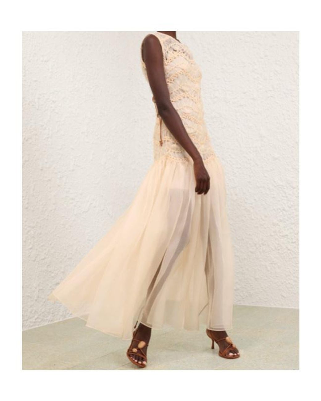 Zimmermann Natural Illuminate Macrame Maxi Dress