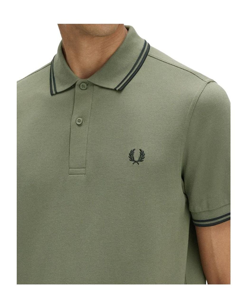 Fred Perry Green Logo Polo Shirt for men