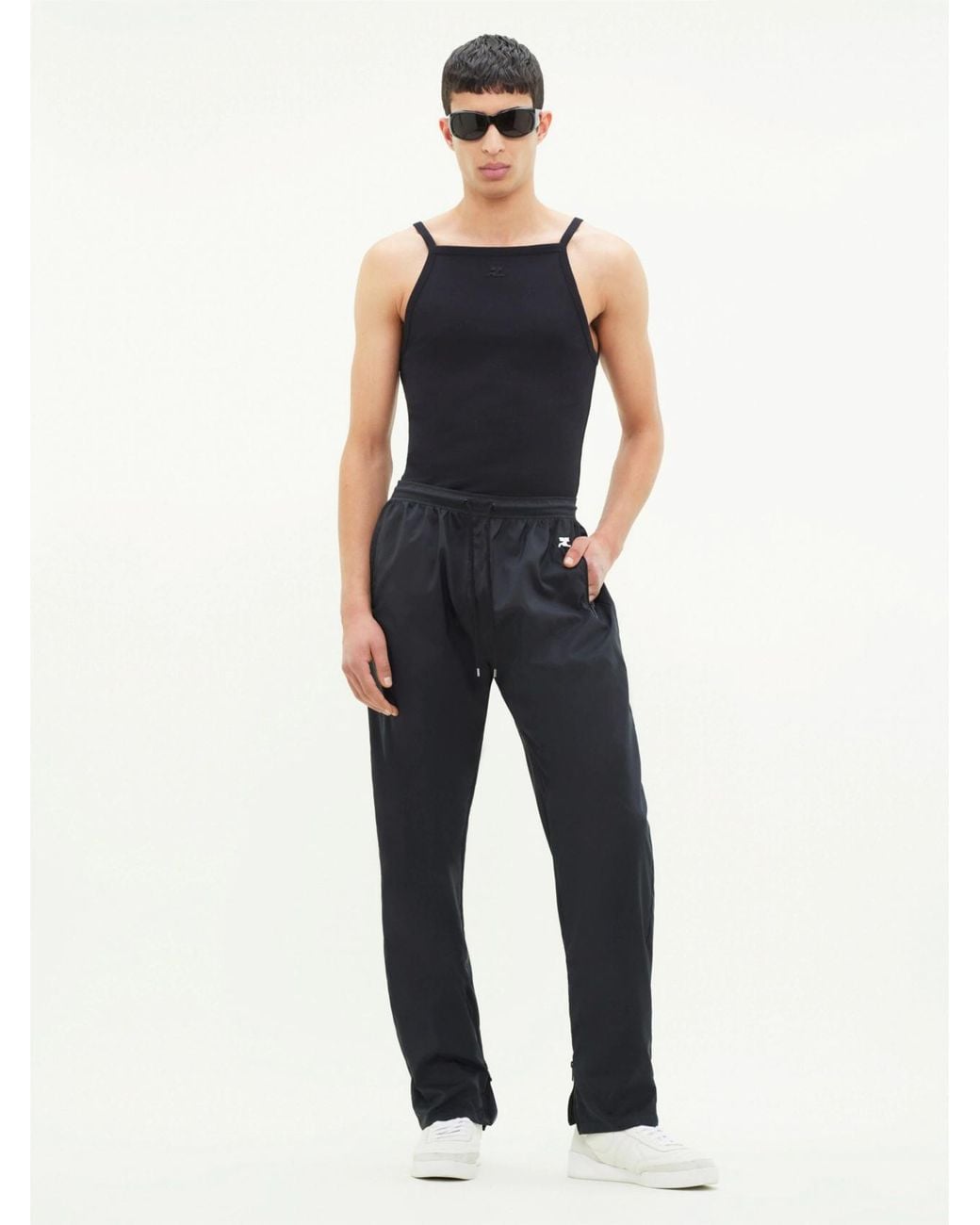Courreges Black Loose Waist Sweatpants for men