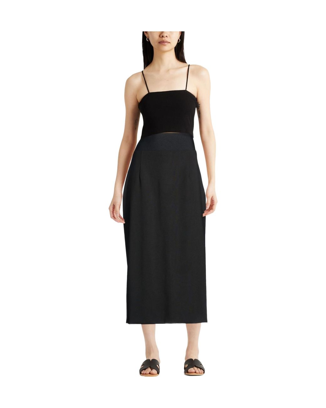Sportmax Black Wool Pencil Skirt