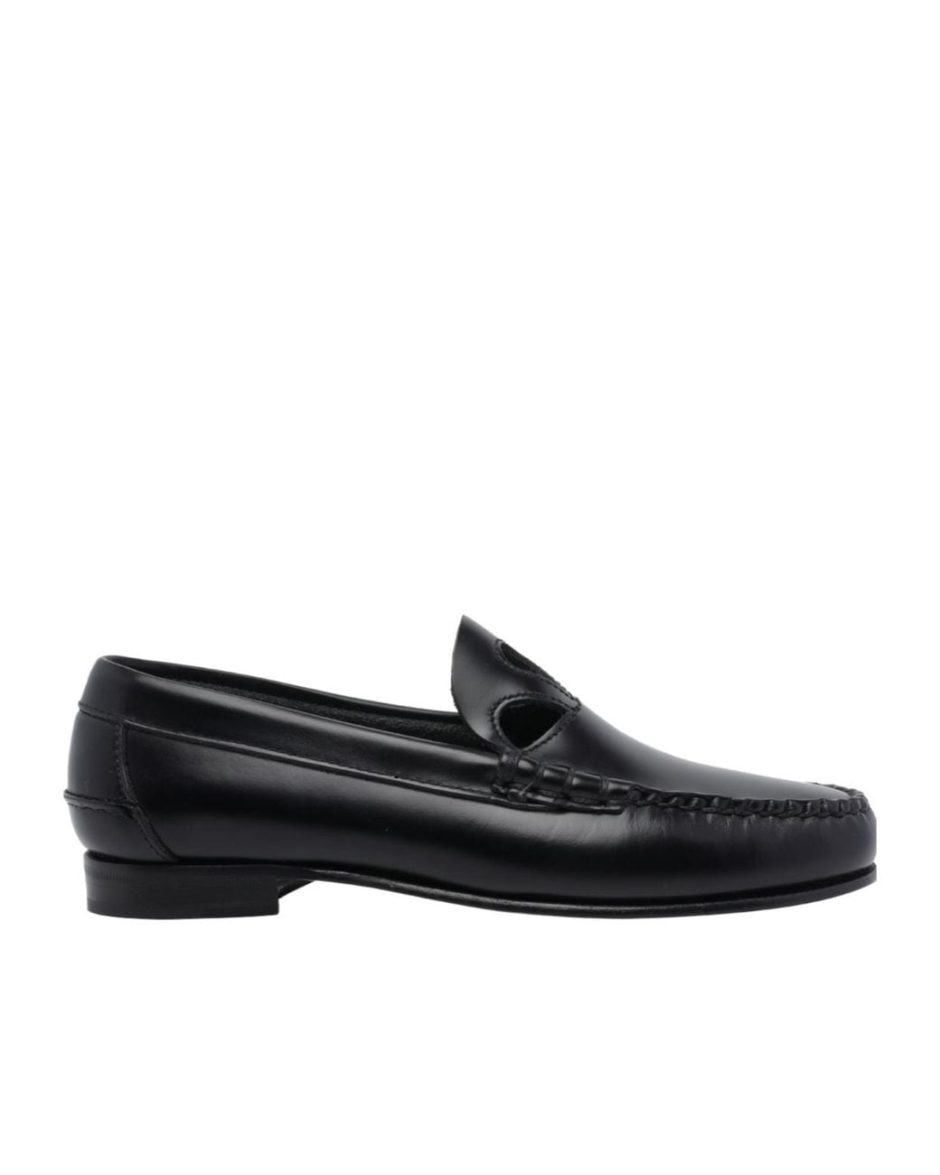 Hereu Black Anancla Cut-Out Slip-On Loafers