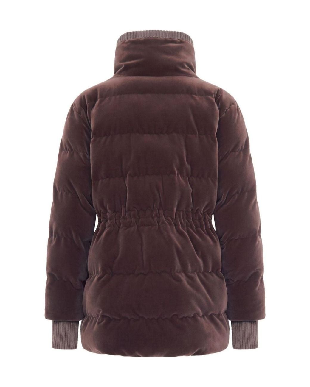Fabiana Filippi Brown Quilted Funnel Neck Jacket